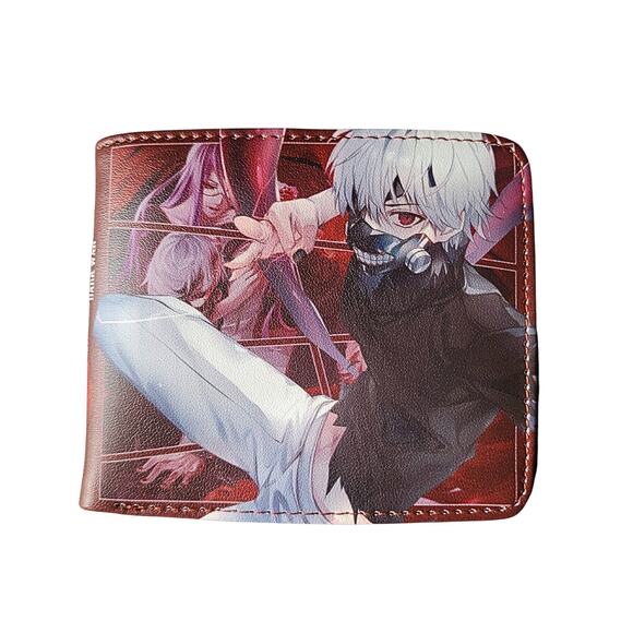 Best Classic Japan Anime Tokyo Ghoul Kaneki One Size Leather Purse Red Wallet - Picture 1 of 3